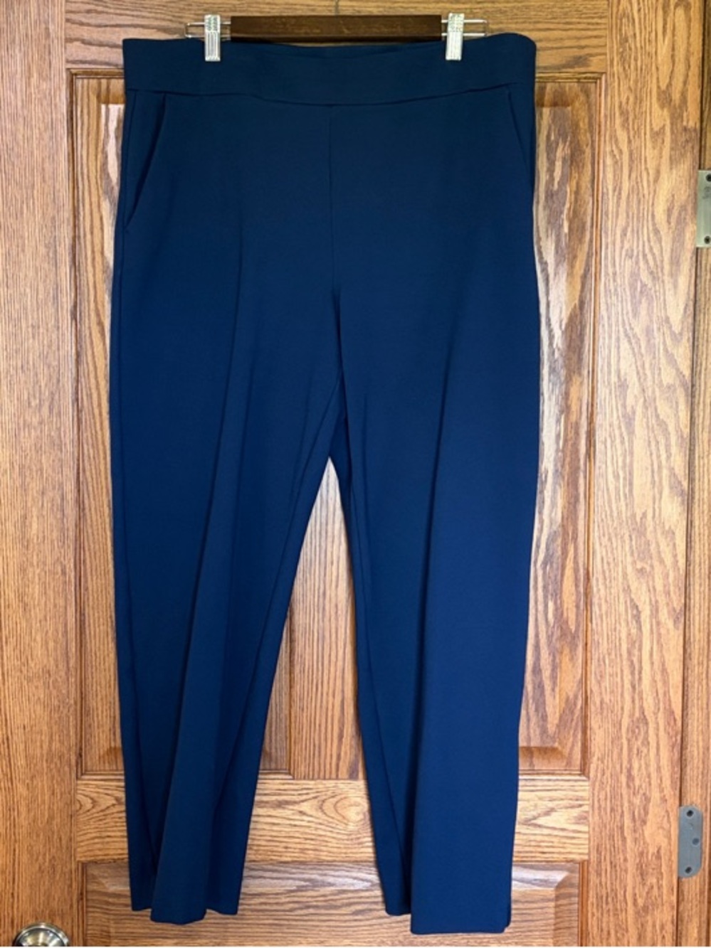 LOFT Navy Ponte Pull-On Wide Leg Pants size XL